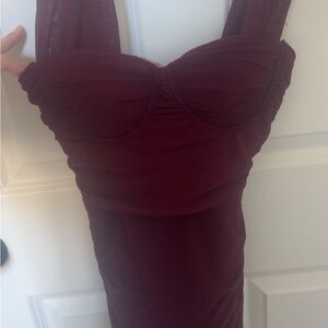 Elegant Burgundy Dress